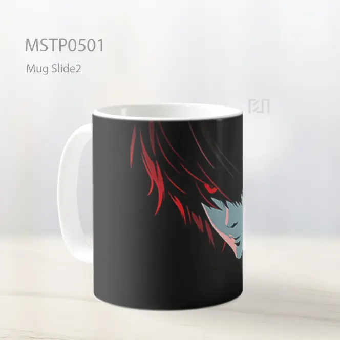 Death Note L Hitam Minimalis Mug MSTP0501 - All-side / Desain