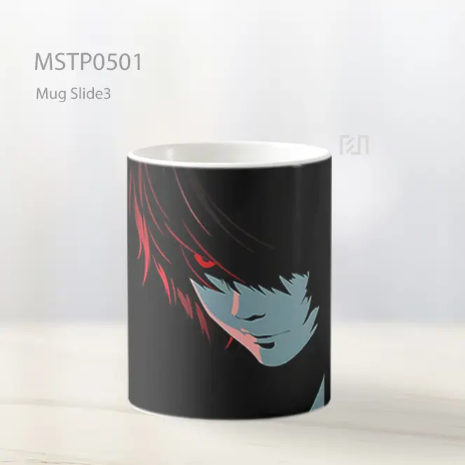 Death Note L Hitam Minimalis Mug MSTP0501 - All-side / Desain