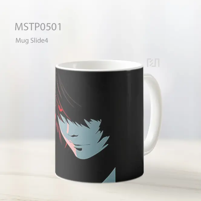 Death Note L Hitam Minimalis Mug MSTP0501