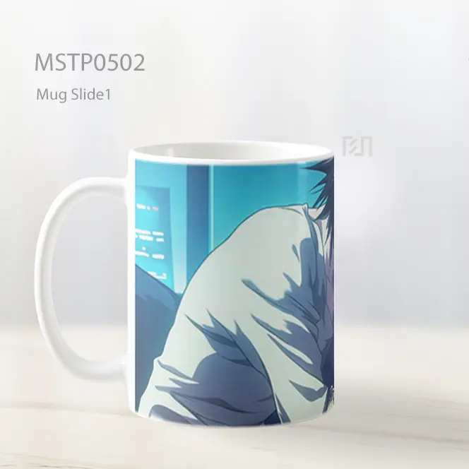 Death Note L Pose Penuh Pikiran Mug MSTP0502 - All-side / Desain