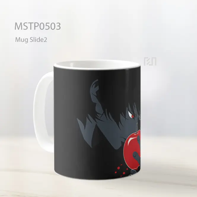 Death Note Light Dengan Apel Hitam Minimalis Mug MSTP0503 - All-side / Desain