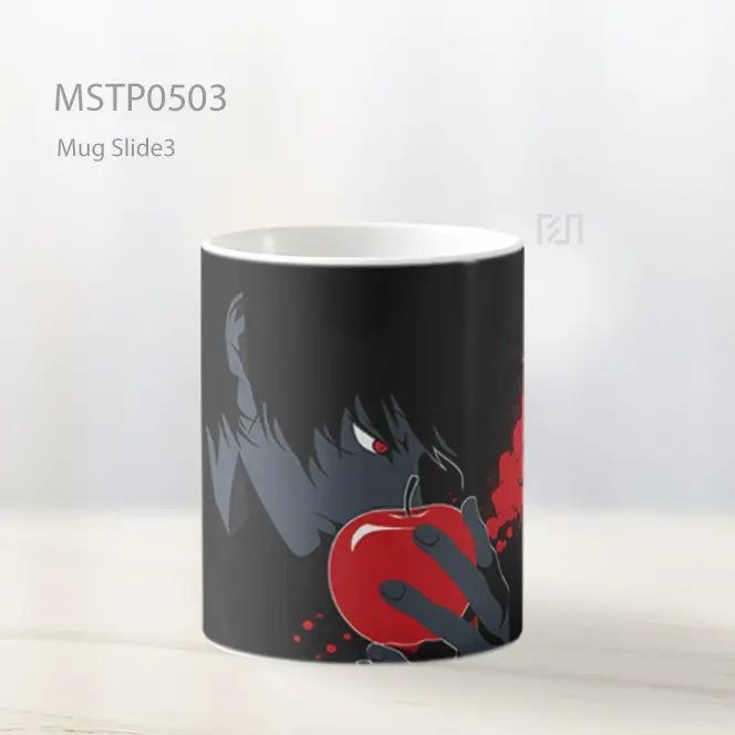 Death Note Light Dengan Apel Hitam Minimalis Mug MSTP0503 - All-side / Desain