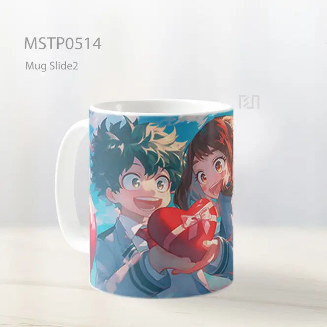 Deku And Uraraka Valentines Hati Romantis Mug MSTP0514 - All-side / Desain