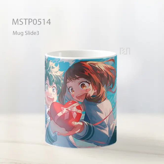 Deku And Uraraka Valentines Hati Romantis Mug MSTP0514 - All-side / Desain