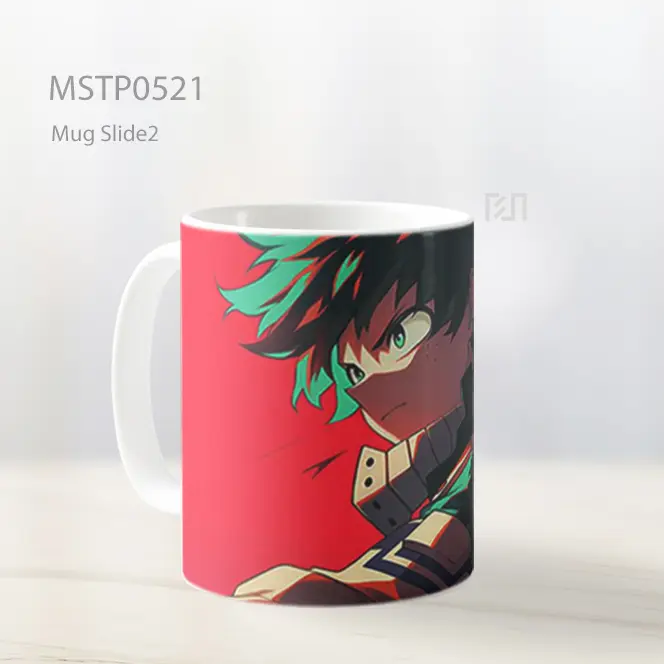 Deku Latar Merah Mug MSTP0521 - All-side / Desain