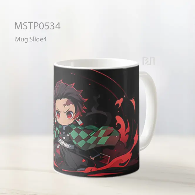 Demon Slayer Chibi Tanjiro Kamado Hitam Mug MSTP0534