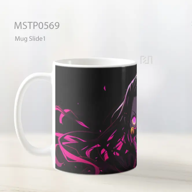 Demon Slayer Nezuko Hitam Pink Mug MSTP0569 - All-side / Desain