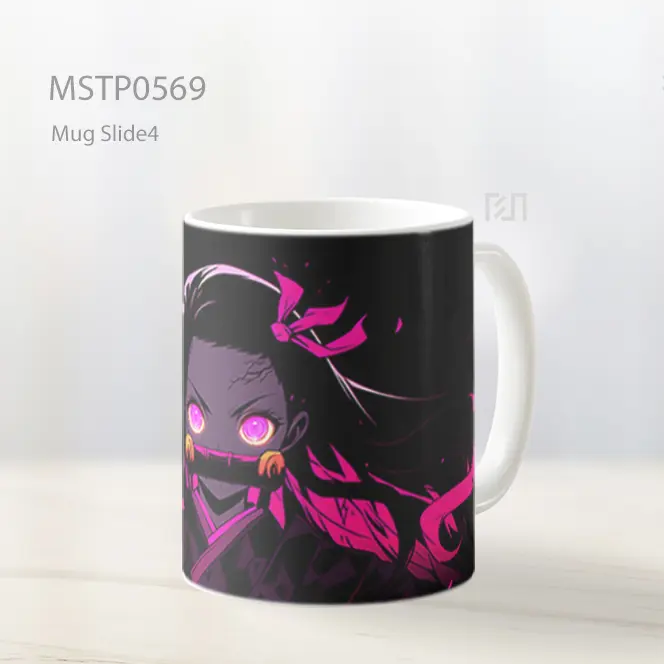 Demon Slayer Nezuko Hitam Pink Mug MSTP0569