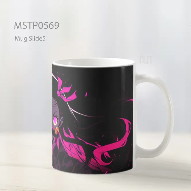 Demon Slayer Nezuko Hitam Pink Mug MSTP0569 - All-side / Desain