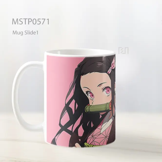 Demon Slayer Nezuko Kamado Pink Mug MSTP0571 - All-side / Desain