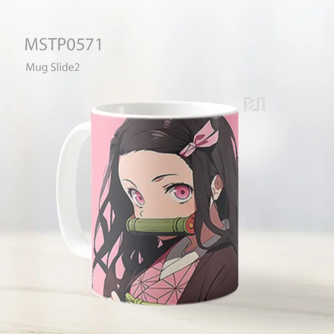 Demon Slayer Nezuko Kamado Pink Mug MSTP0571 - All-side / Desain
