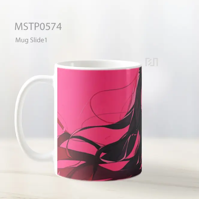 Demon Slayer Nezuko Mata Pink Mug MSTP0574 - All-side / Desain