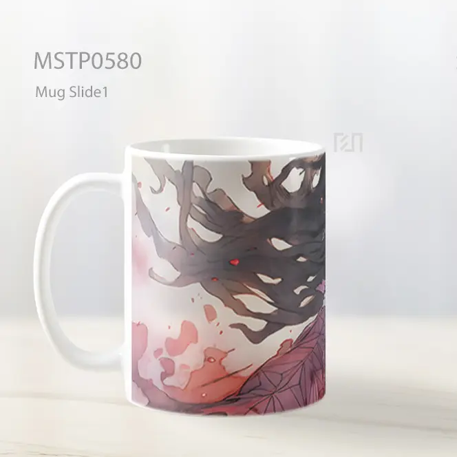 Demon Slayer Nezuko Watercolor Mug MSTP0580 - All-side / Desain