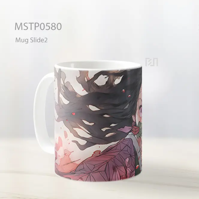 Demon Slayer Nezuko Watercolor Mug MSTP0580 - All-side / Desain
