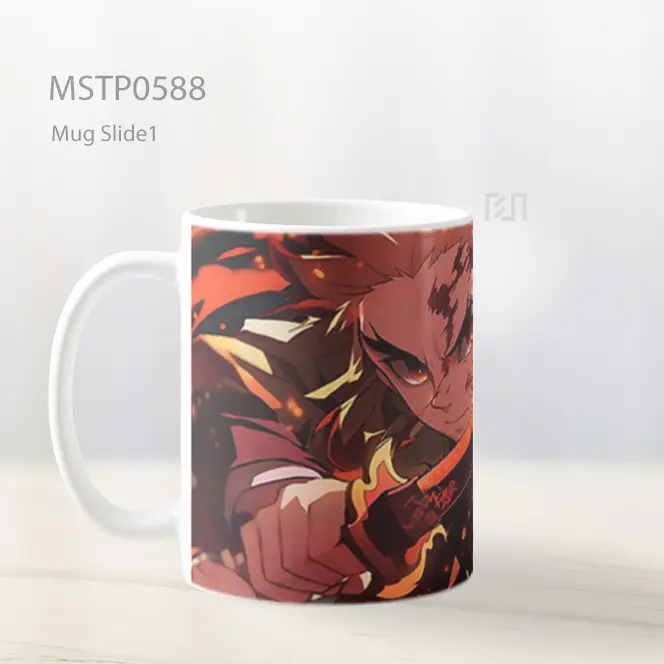 Demon Slayer Rengoku Wajah Penuh Tekad Mug MSTP0588 - All-side / Desain