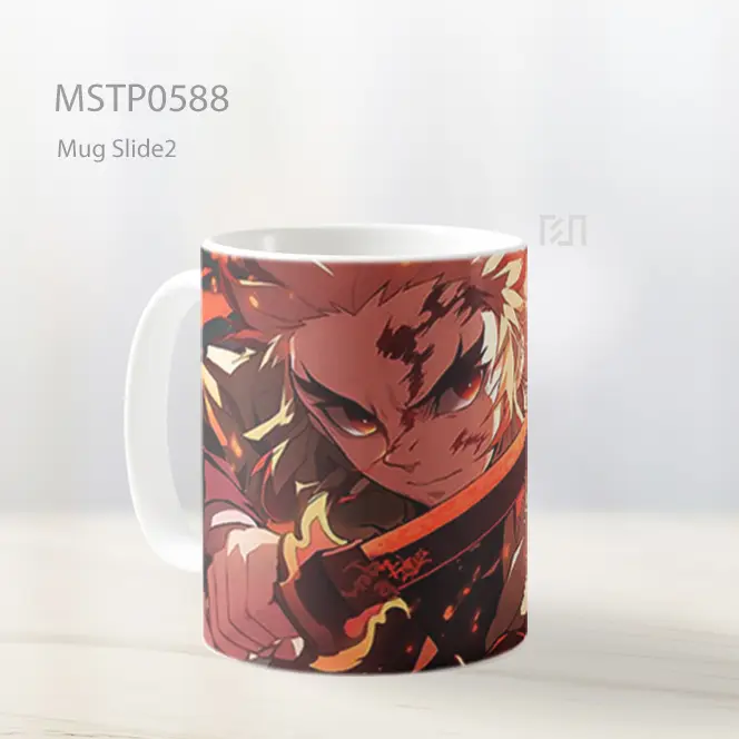 Demon Slayer Rengoku Wajah Penuh Tekad Mug MSTP0588 - All-side / Desain