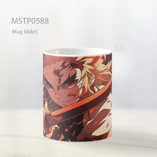 Demon Slayer Rengoku Wajah Penuh Tekad Mug MSTP0588 - All-side / Desain