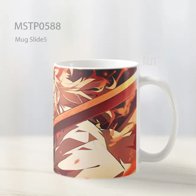Demon Slayer Rengoku Wajah Penuh Tekad Mug MSTP0588 - All-side / Desain