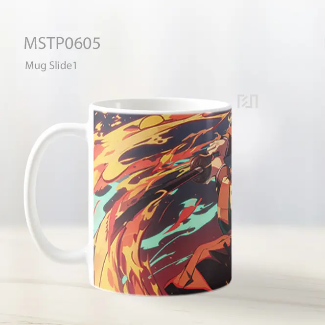 Demon Slayer Tanjiro Dengan Katana Epik Mug MSTP0605 - All-side / Desain