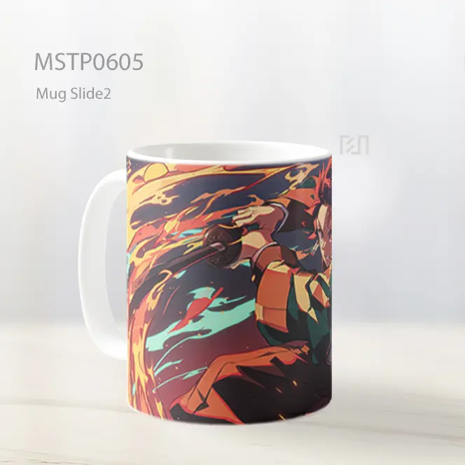 Demon Slayer Tanjiro Dengan Katana Epik Mug MSTP0605 - All-side / Desain