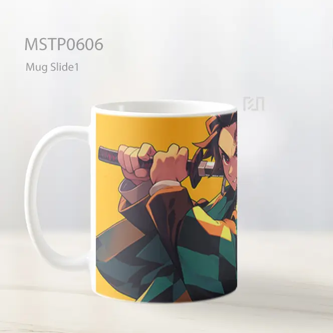 Demon Slayer Tanjiro Dengan Katana Kuning Mug MSTP0606 - All-side / Desain