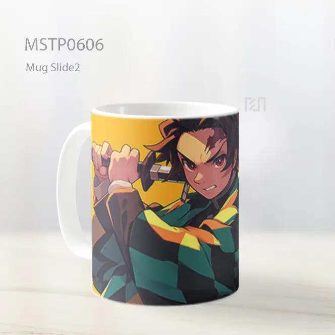 Demon Slayer Tanjiro Dengan Katana Kuning Mug MSTP0606 - All-side / Desain