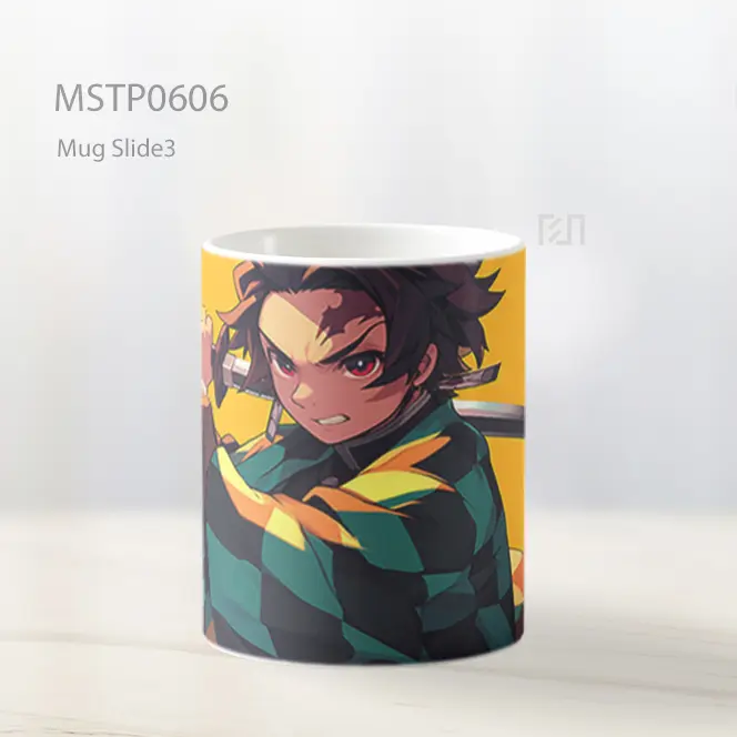 Demon Slayer Tanjiro Dengan Katana Kuning Mug MSTP0606 - All-side / Desain