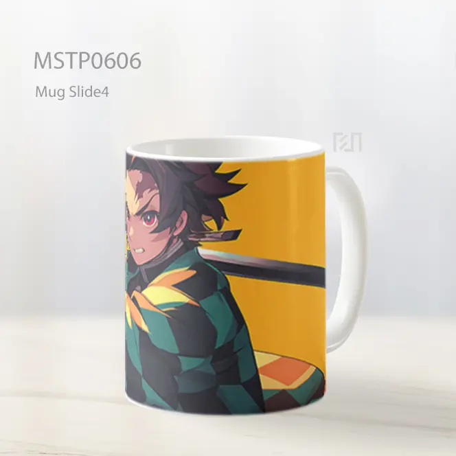Demon Slayer Tanjiro Dengan Katana Kuning Mug MSTP0606