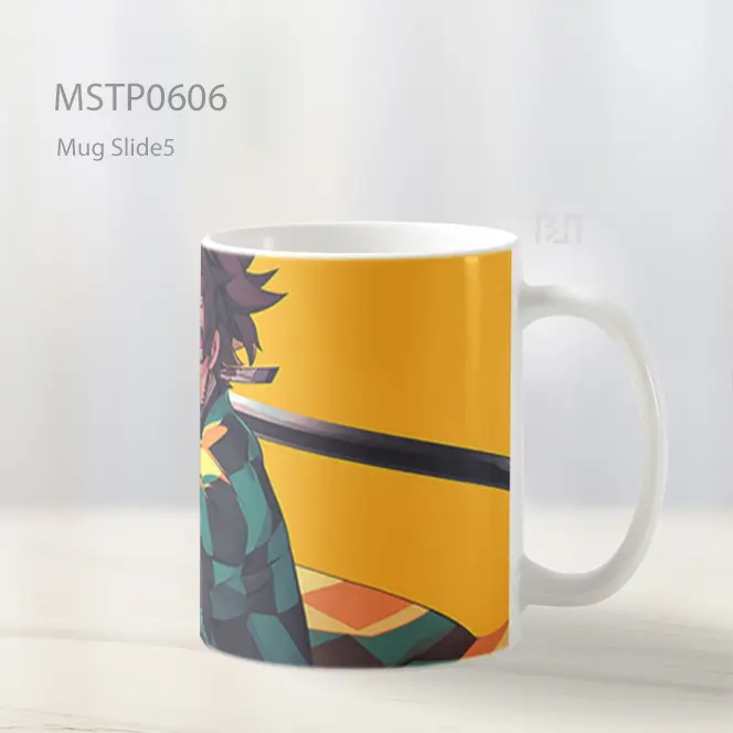 Demon Slayer Tanjiro Dengan Katana Kuning Mug MSTP0606 - All-side / Desain