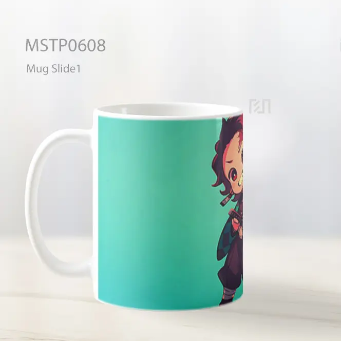 Demon Slayer Tanjiro Jubah Hijau Hitam Mug MSTP0608 - All-side / Desain