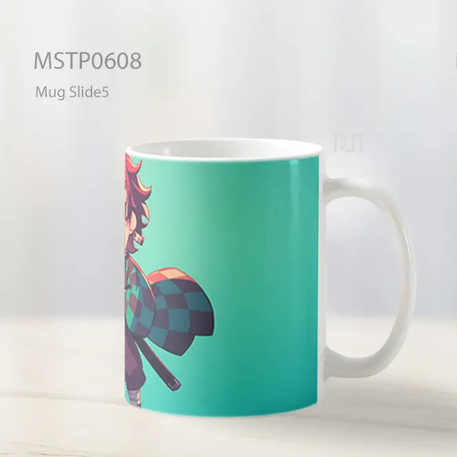 Demon Slayer Tanjiro Jubah Hijau Hitam Mug MSTP0608 - All-side / Desain