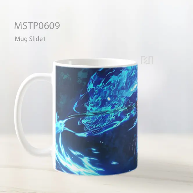 Demon Slayer Tanjiro Kamado Dengan Pedang Nichirin Mug MSTP0609 - All-side / Desain