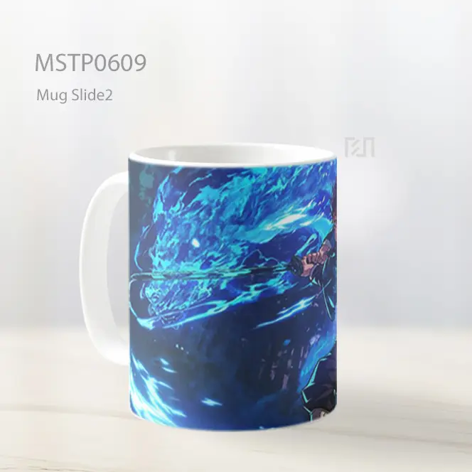 Demon Slayer Tanjiro Kamado Dengan Pedang Nichirin Mug MSTP0609 - All-side / Desain