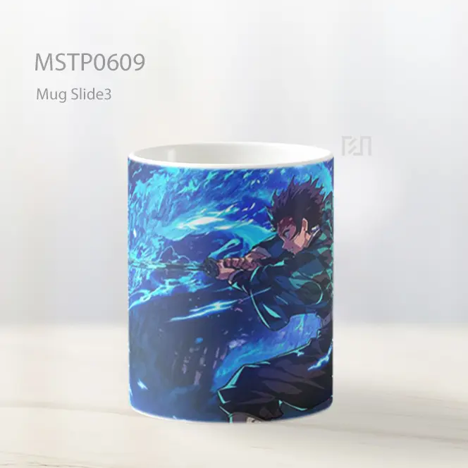 Demon Slayer Tanjiro Kamado Dengan Pedang Nichirin Mug MSTP0609 - All-side / Desain