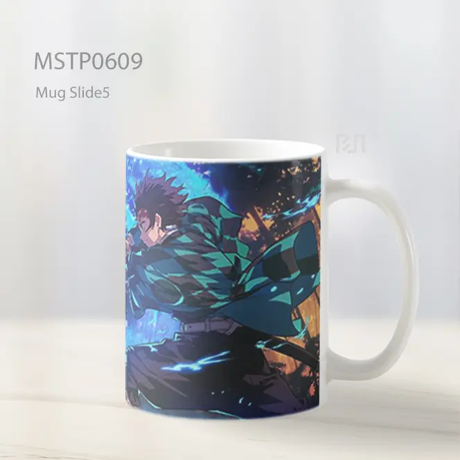 Demon Slayer Tanjiro Kamado Dengan Pedang Nichirin Mug MSTP0609 - All-side / Desain