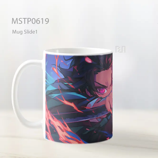 Demon Slayer Tanjiro Mengeluarkan Pedang Mug MSTP0619 - All-side / Desain