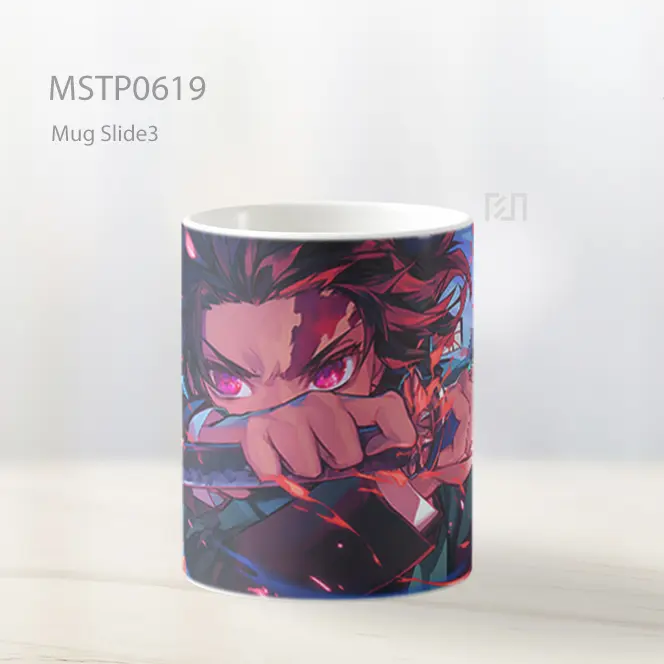 Demon Slayer Tanjiro Mengeluarkan Pedang Mug MSTP0619 - All-side / Desain