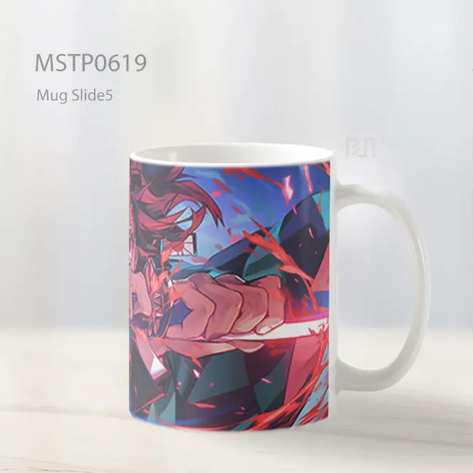 Demon Slayer Tanjiro Mengeluarkan Pedang Mug MSTP0619 - All-side / Desain