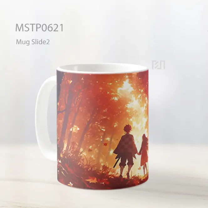 Demon Slayer Tanjiro Nezuko Jalan Musim Gugur Mug MSTP0621 - All-side / Desain