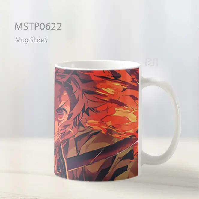 Demon Slayer Tanjiro Pedang Api Mug MSTP0622 - All-side / Desain