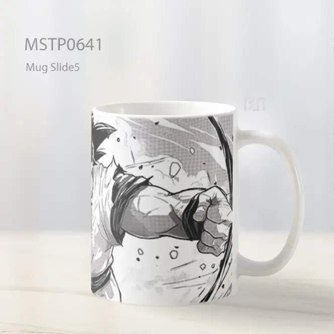Sketsa Son Goku Monokrom Dinamis Mug MSTP0641 - All-side / Desain