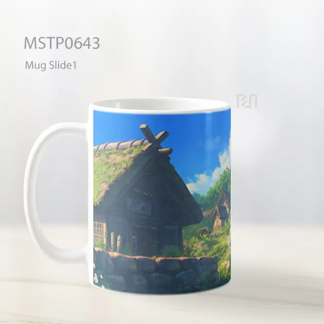 Desa Pedesaan Langit Cerah Bergunung Mug MSTP0643 - All-side / Desain