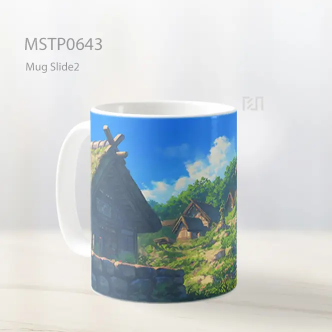 Desa Pedesaan Langit Cerah Bergunung Mug MSTP0643 - All-side / Desain