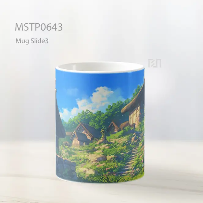 Desa Pedesaan Langit Cerah Bergunung Mug MSTP0643 - All-side / Desain