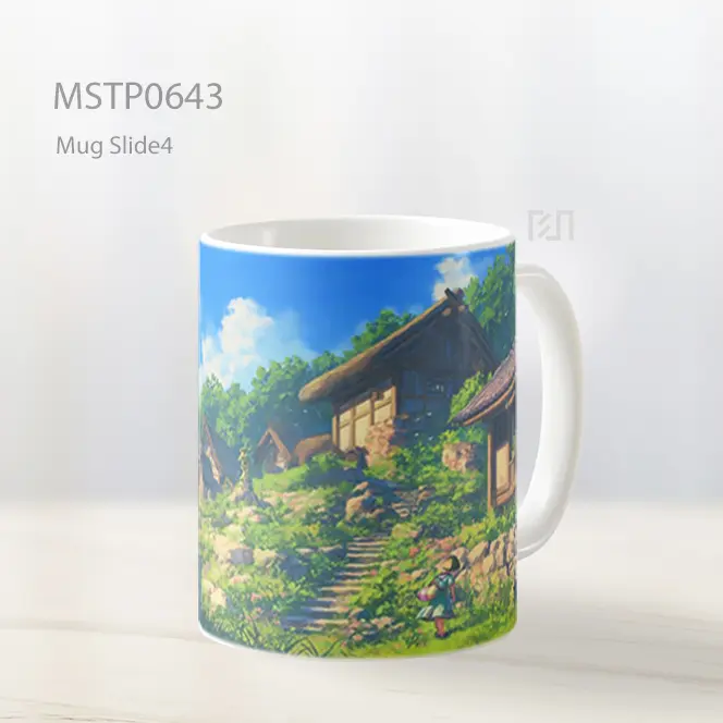 Desa Pedesaan Langit Cerah Bergunung Mug MSTP0643