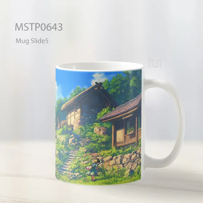 Desa Pedesaan Langit Cerah Bergunung Mug MSTP0643 - All-side / Desain