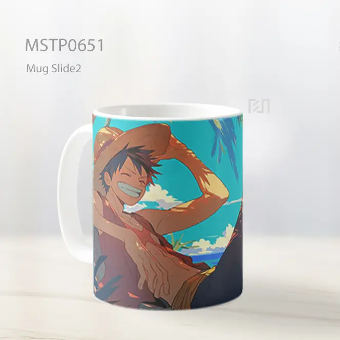 Luffy Bersantai Di Pantai Tropis Mug MSTP0651 - All-side / Desain