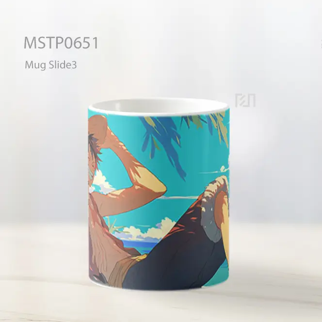 Luffy Bersantai Di Pantai Tropis Mug MSTP0651 - All-side / Desain