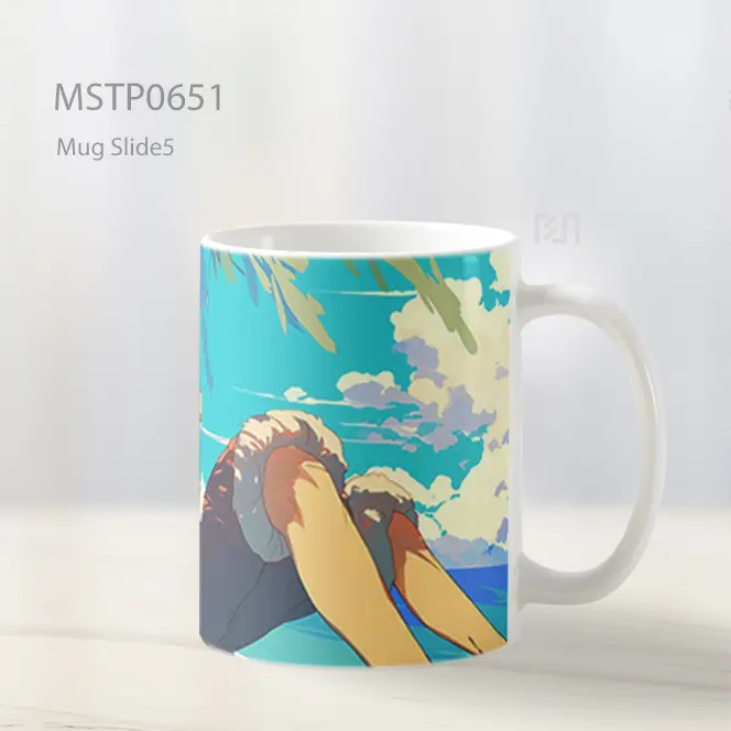 Luffy Bersantai Di Pantai Tropis Mug MSTP0651 - All-side / Desain