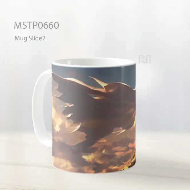 Saitama Berdiri Di Puncak Tebing Mug MSTP0660 - All-side / Desain